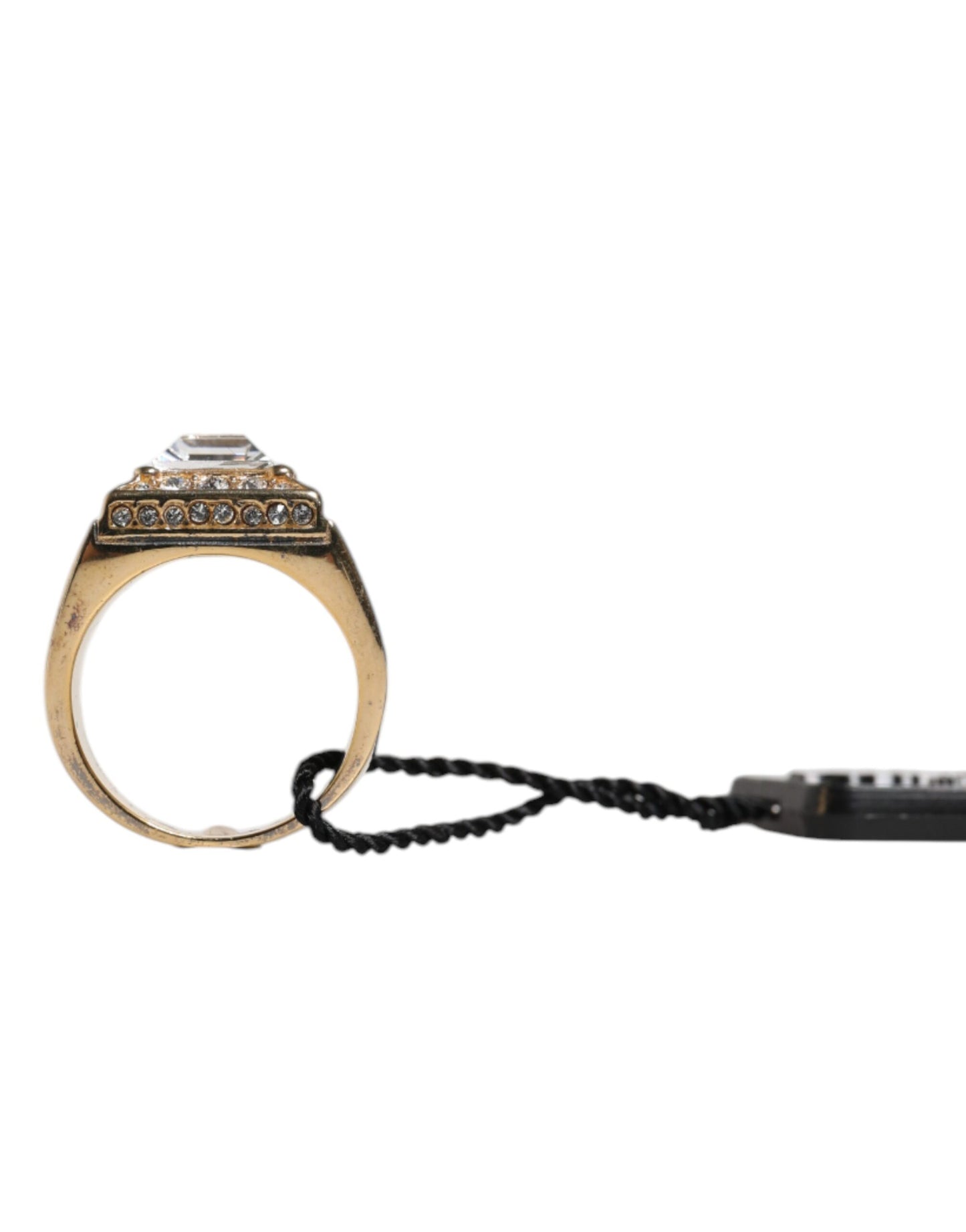 Dolce & Gabbana Gold Tone Sterling Silver 925 Crystals Ring