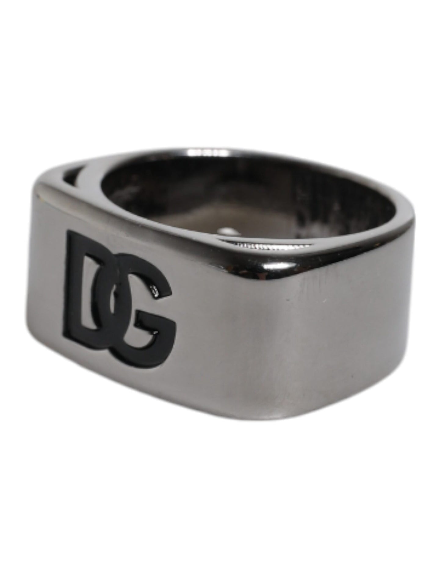 Dolce & Gabbana Silver Tone Brass Anello DG Logo Ring