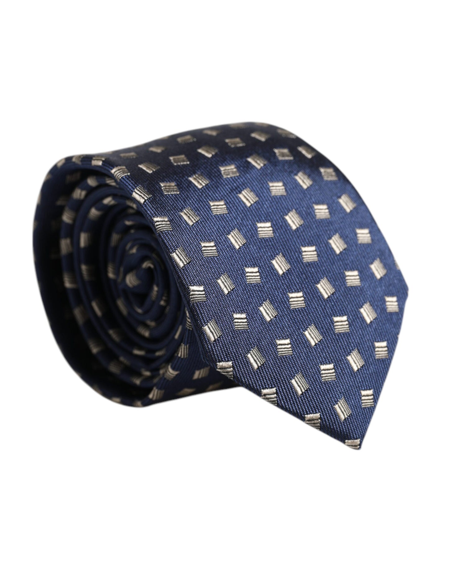 Dolce & Gabbana Blue Patterned Silk Adjustable Necktie Tie