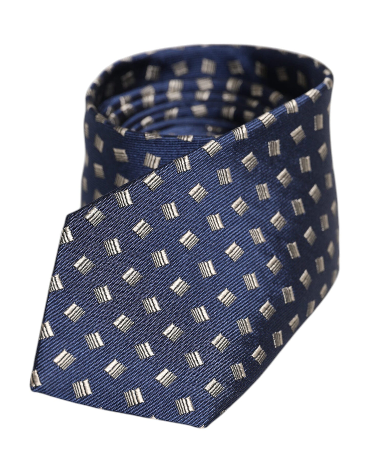 Dolce & Gabbana Blue Patterned Silk Adjustable Necktie Tie