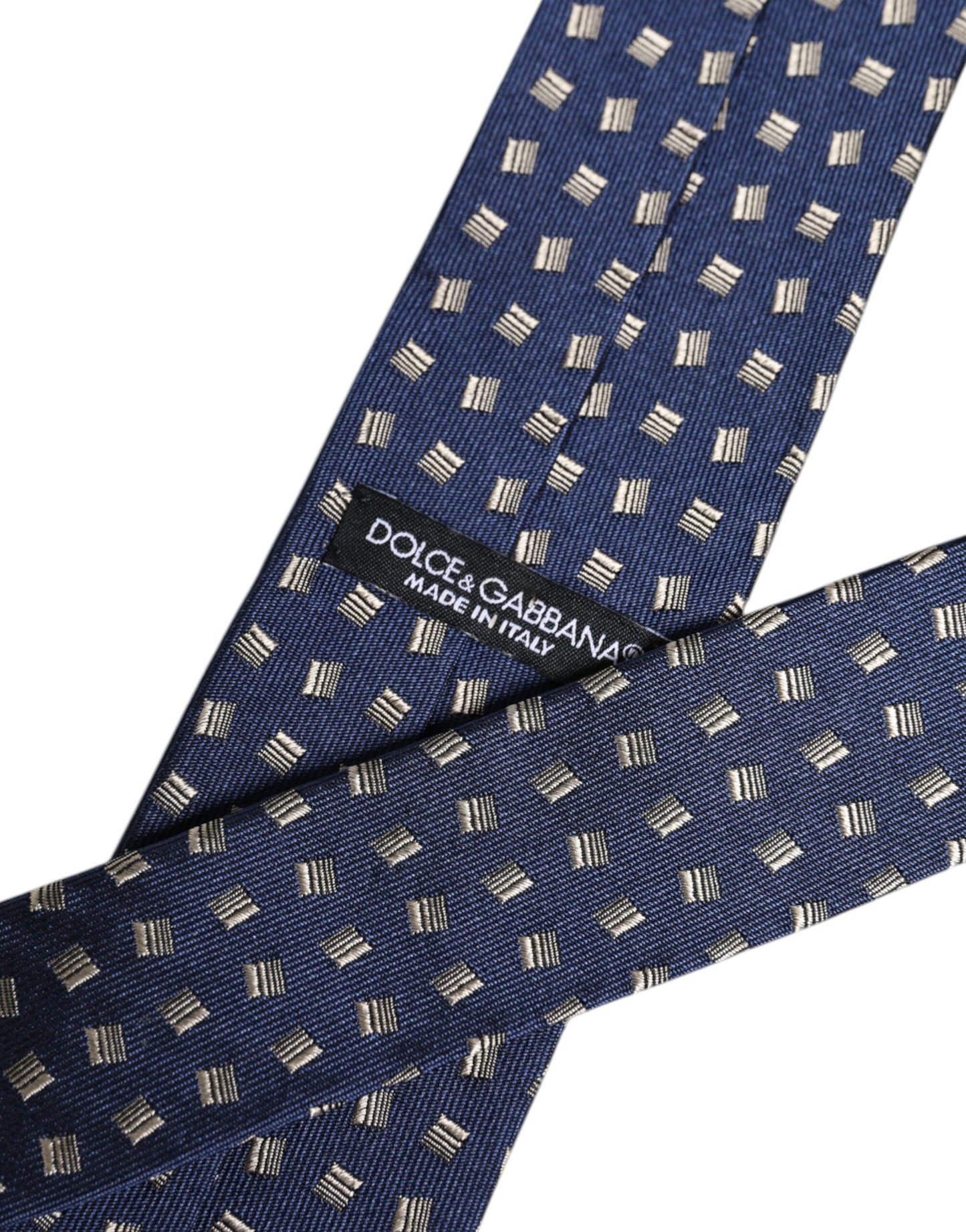 Dolce & Gabbana Blue Patterned Silk Adjustable Necktie Tie