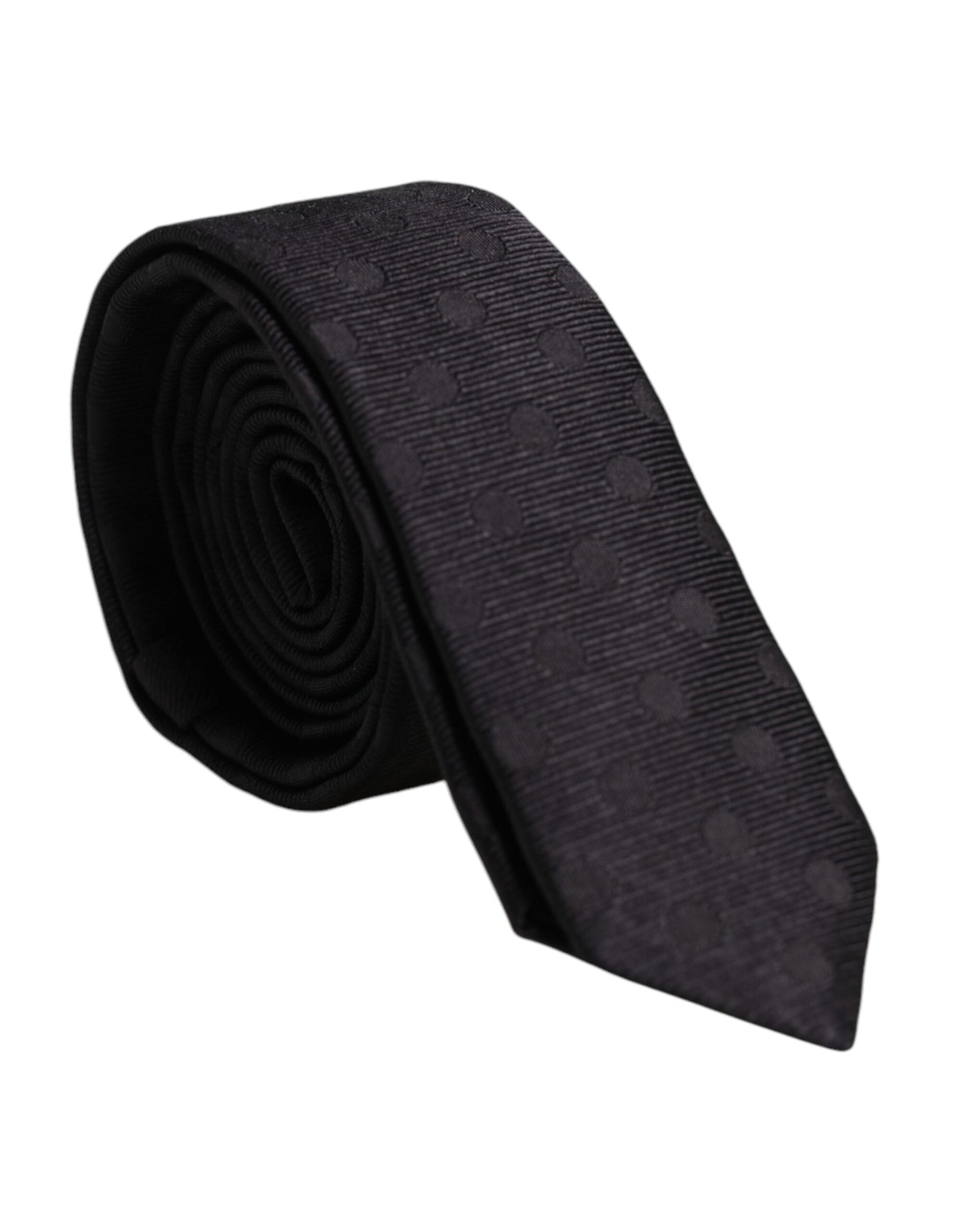 Dolce & Gabbana Black Circles Silk Adjustable Necktie Tie