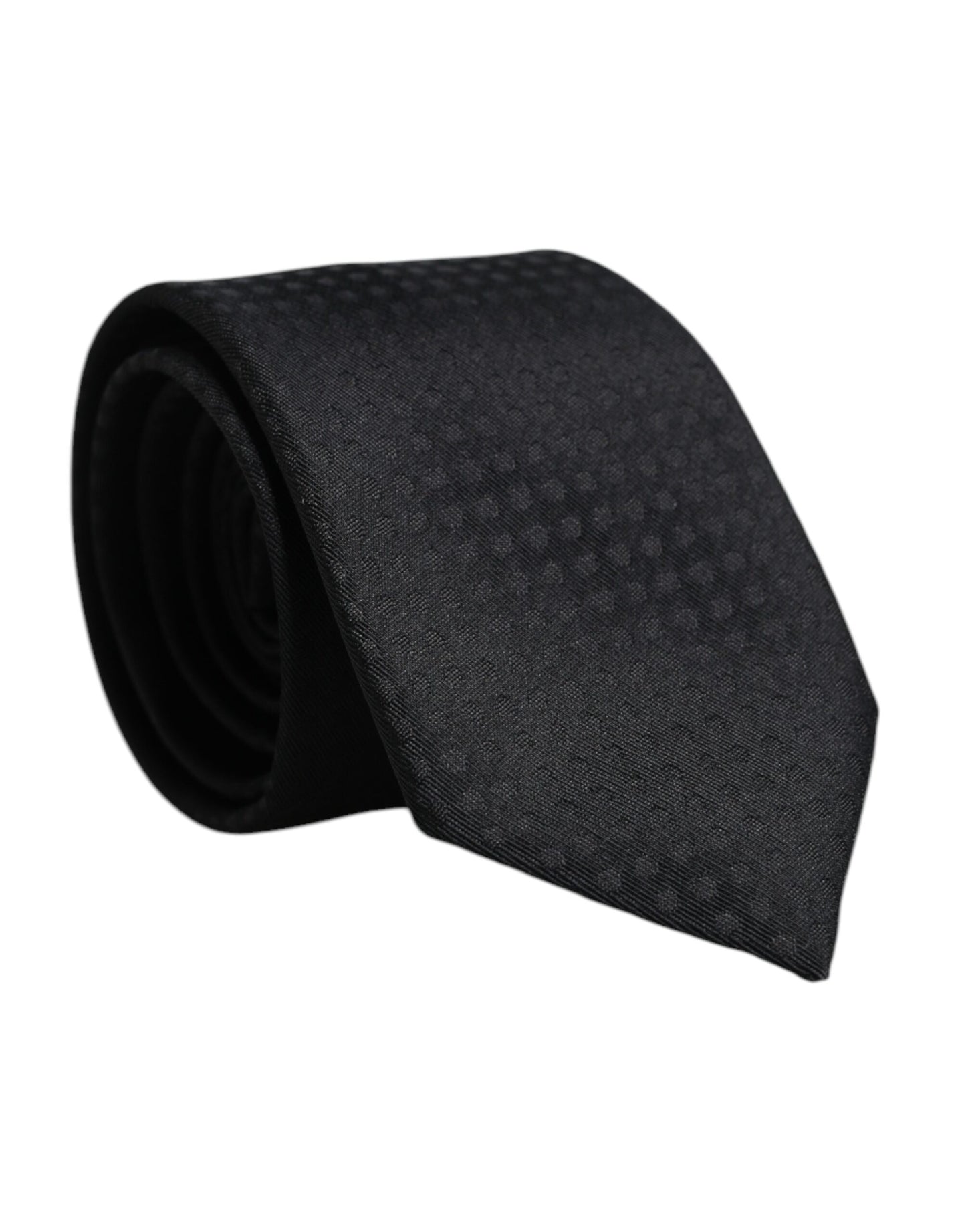 Dolce & Gabbana Black Circles Silk Adjustable Necktie Tie