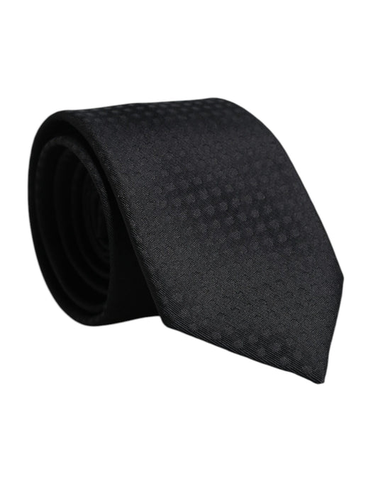 Dolce & Gabbana Black Circles Silk Adjustable Necktie Tie