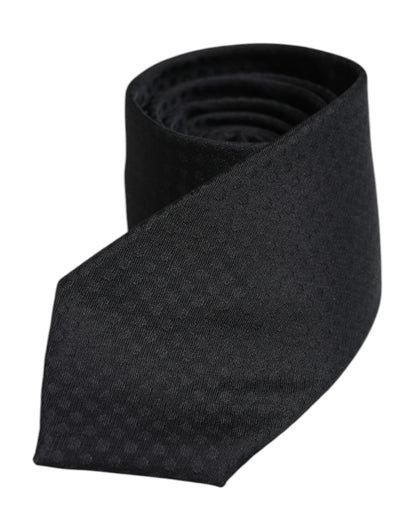 Dolce & Gabbana Black Circles Silk Adjustable Necktie Tie