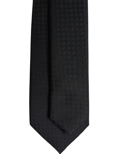 Dolce & Gabbana Black Circles Silk Adjustable Necktie Tie