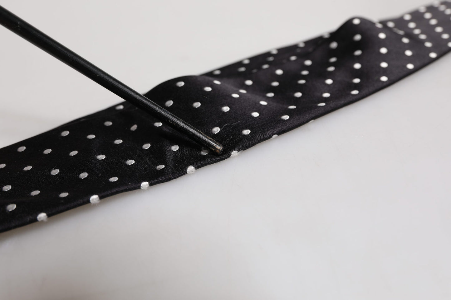 Dolce & Gabbana Black Polka Dots Silk Adjustable Necktie Tie