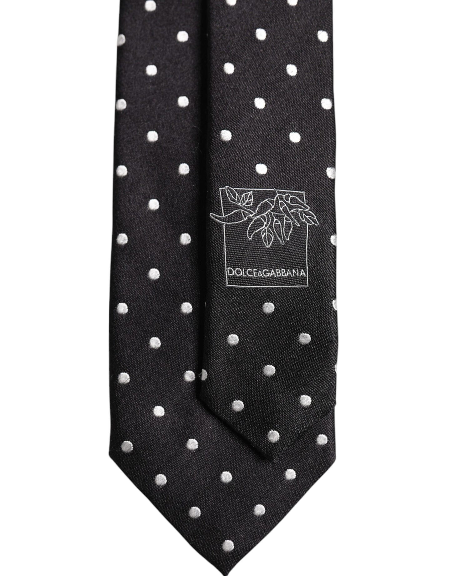 Dolce & Gabbana Black Polka Dots Silk Adjustable Necktie Tie