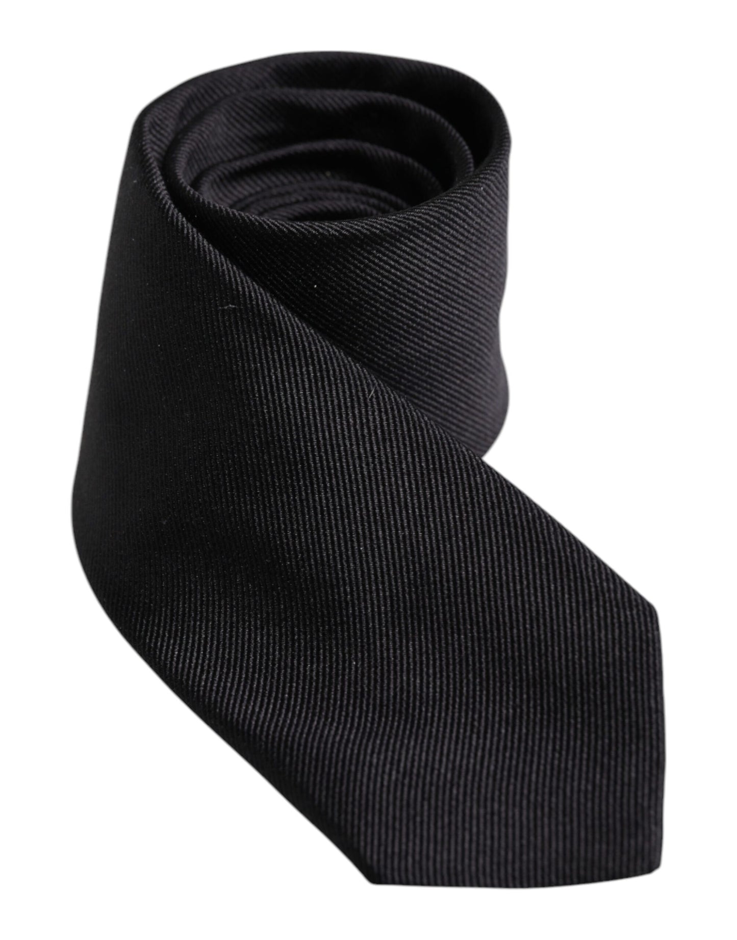 Dolce & Gabbana Black Solid Silk Adjustable Necktie Tie