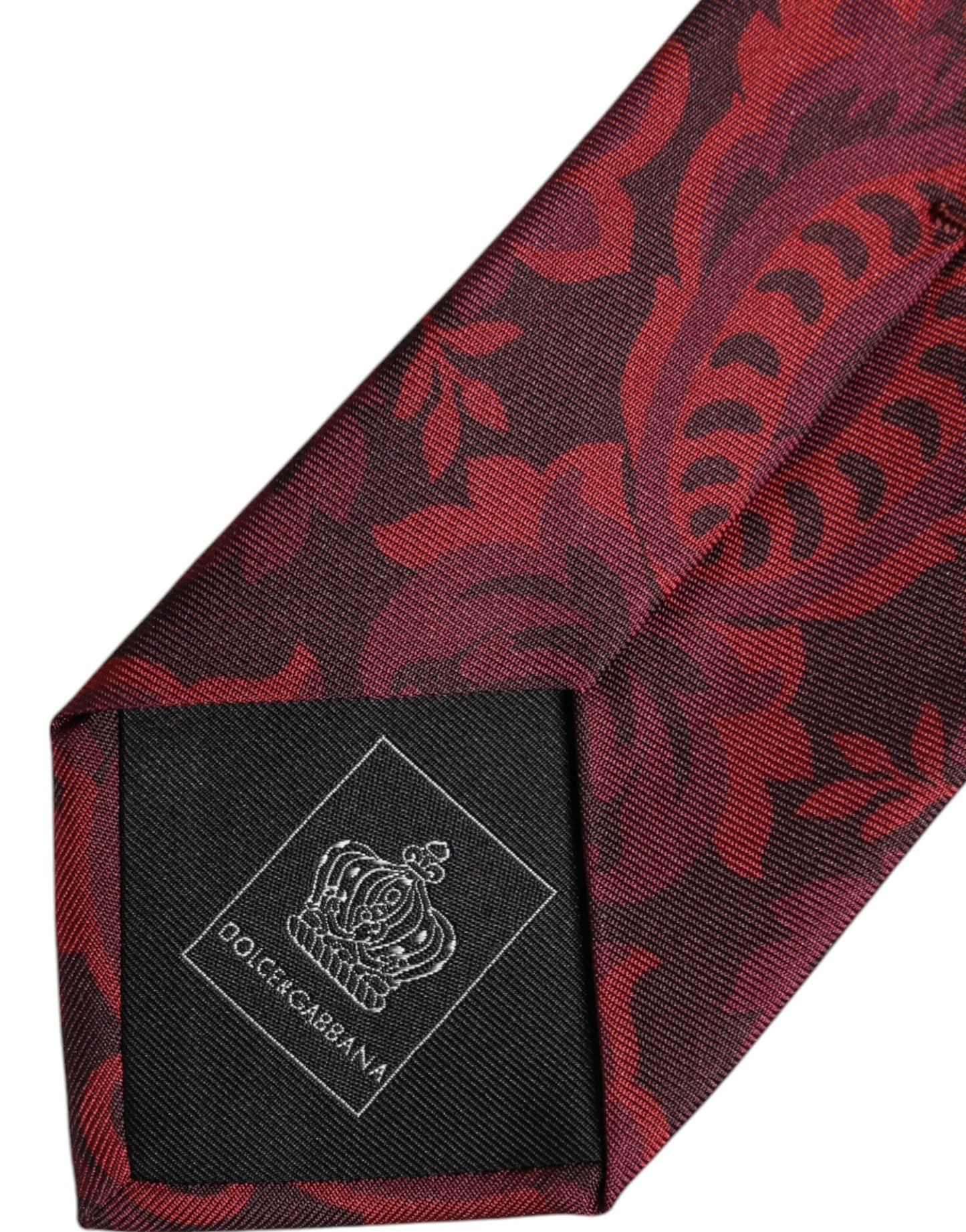 Dolce & Gabbana Maroon Flower Print Silk Adjustable Necktie Tie