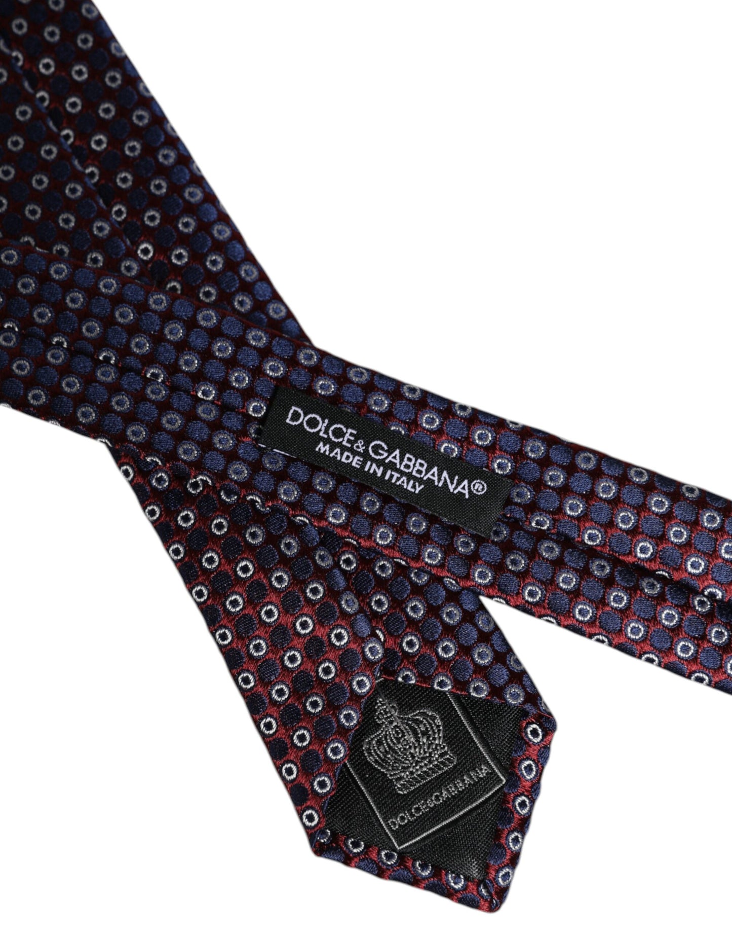 Dolce & Gabbana Red Blue Circles Silk Adjustable Necktie Tie