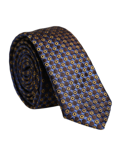 Dolce & Gabbana Multicolor Circles Silk Adjustable Necktie Tie