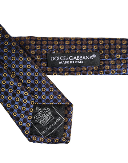 Dolce & Gabbana Multicolor Circles Silk Adjustable Necktie Tie