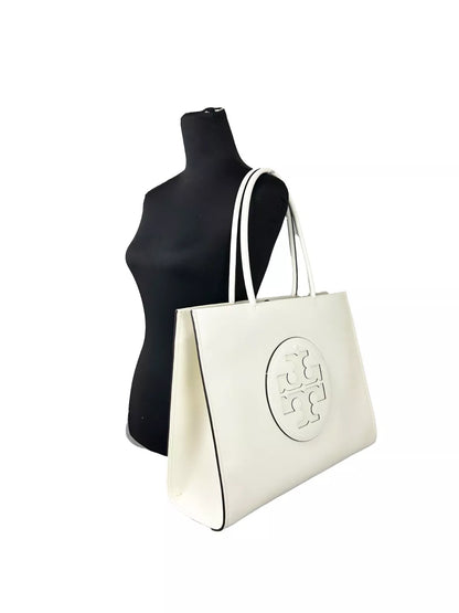 Tory Burch Eco Ella Large Tote Bag Purse Warm White 145611