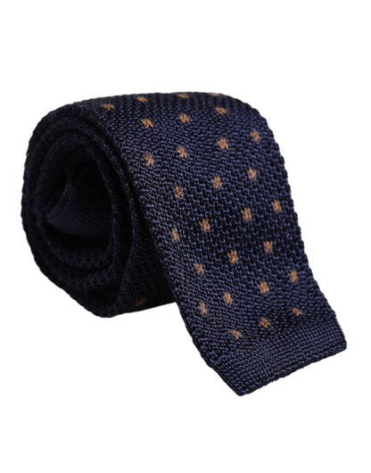 Dolce & Gabbana Blue Polka Dot Silk Adjustable Necktie Tie