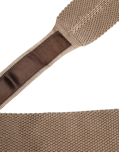 Dolce & Gabbana Brown Silk Adjustable Necktie Tie