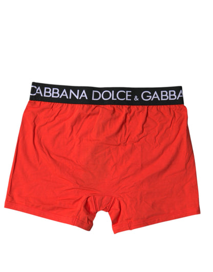 Dolce & Gabbana Red Cotton Stretch Men Regular Boxer Underwear