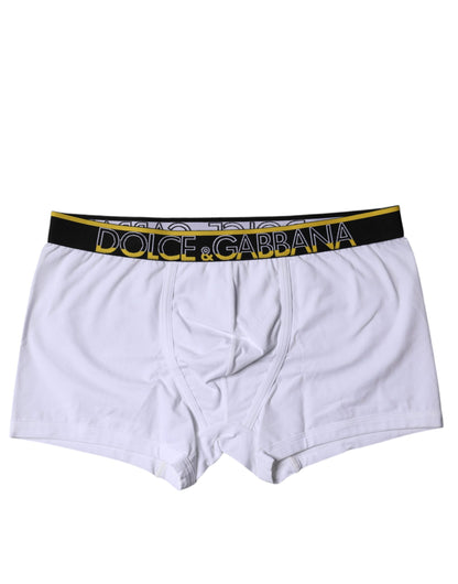 Dolce & Gabbana White Cotton Stretch Regular Boxer Underwear