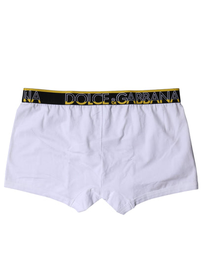 Dolce & Gabbana White Cotton Stretch Regular Boxer Underwear