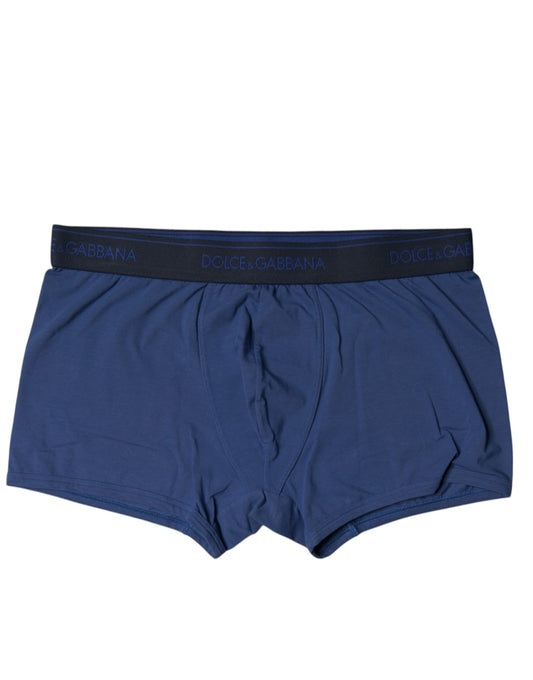 Dolce & Gabbana Blue Cotton Stretch Regular Boxer Underwear