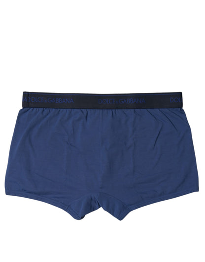 Dolce & Gabbana Blue Cotton Stretch Regular Boxer Underwear