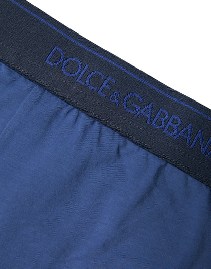 Dolce & Gabbana Blue Cotton Stretch Regular Boxer Underwear