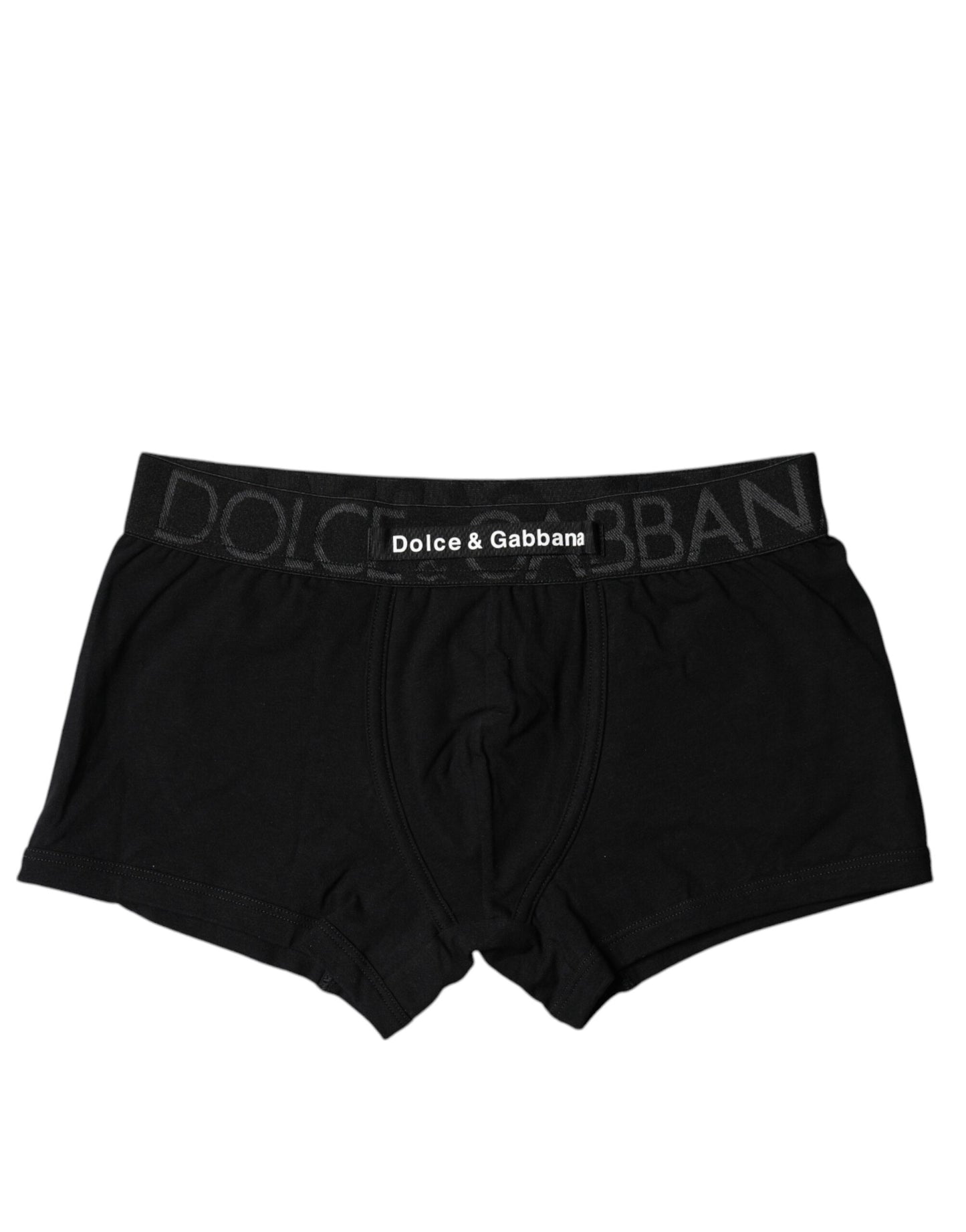 Dolce & Gabbana Black Cotton Stretch Regular Boxer Underwear