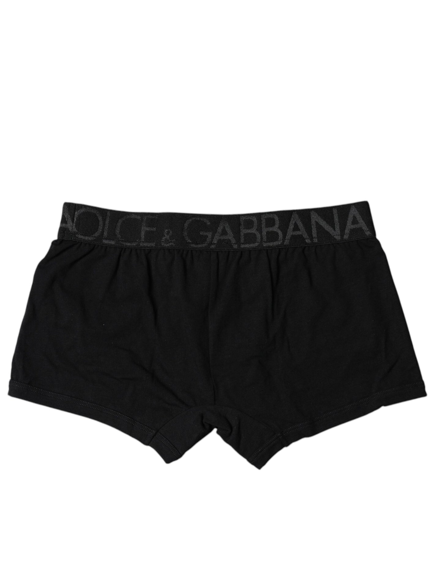 Dolce & Gabbana Black Cotton Stretch Regular Boxer Underwear