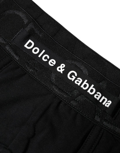 Dolce & Gabbana Black Cotton Stretch Regular Boxer Underwear