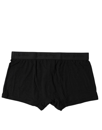 Dolce & Gabbana Black Modal Stretch Men Regular Boxer Underwear