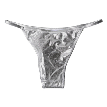 Dolce & Gabbana Silver Polyester Beachwear Bikini Bottom Swimwear