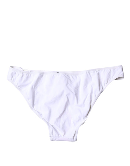 Dolce & Gabbana White Nylon Beachwear Bikini Bottom Swimwear