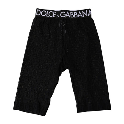 Dolce & Gabbana Black Logo Monogram Cropped Tights Underwear