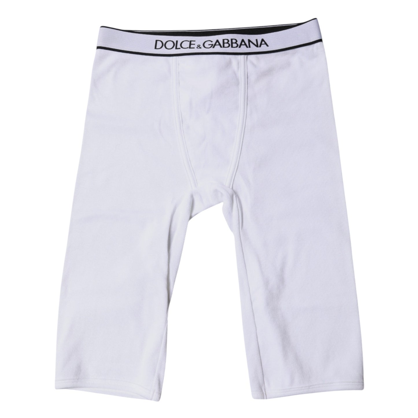 Dolce & Gabbana White Logo Cotton Cropped Tights Underwear