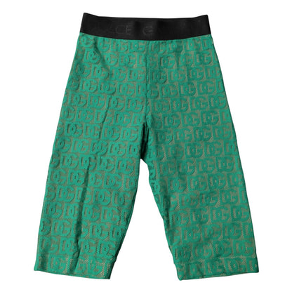 Dolce & Gabbana Green Logo Monogram Cropped Tights Underwear