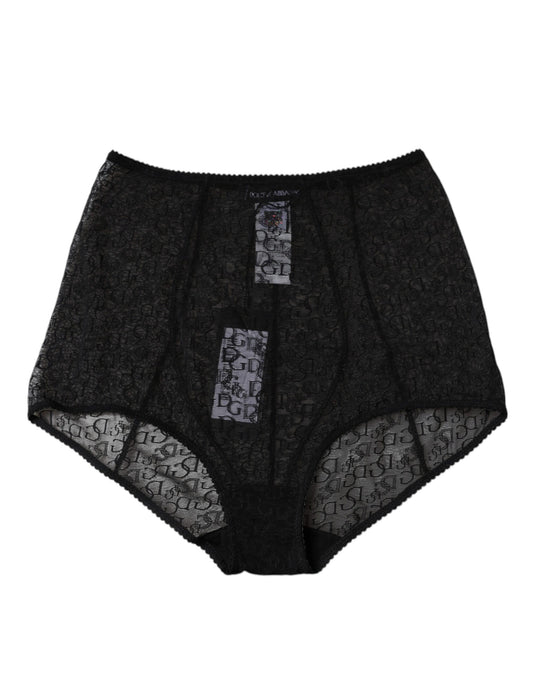 Dolce & Gabbana Black Logo Girdle High Waist Panty Underwear