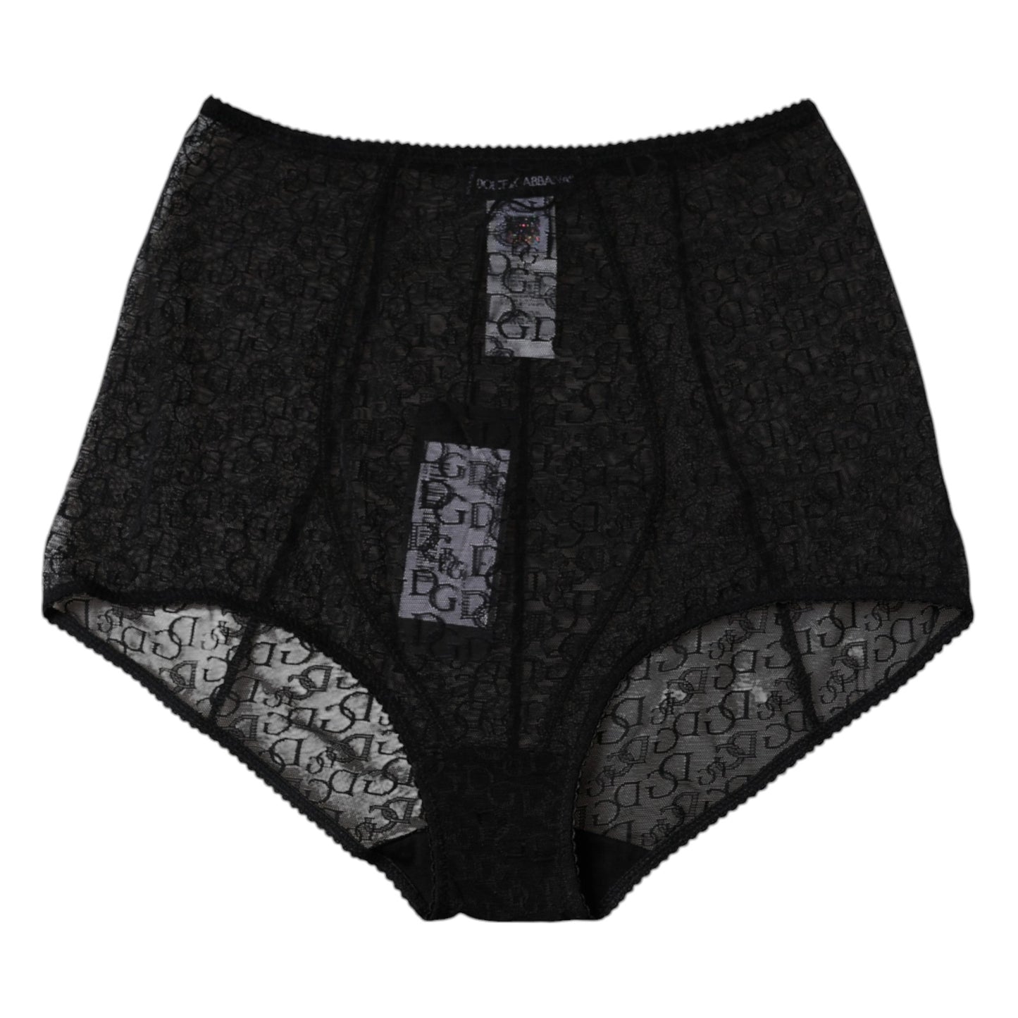 Dolce & Gabbana Black Logo Girdle High Waist Panty Underwear