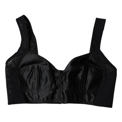 Dolce & Gabbana Black Nylon Balconcino Brassiere Underwear