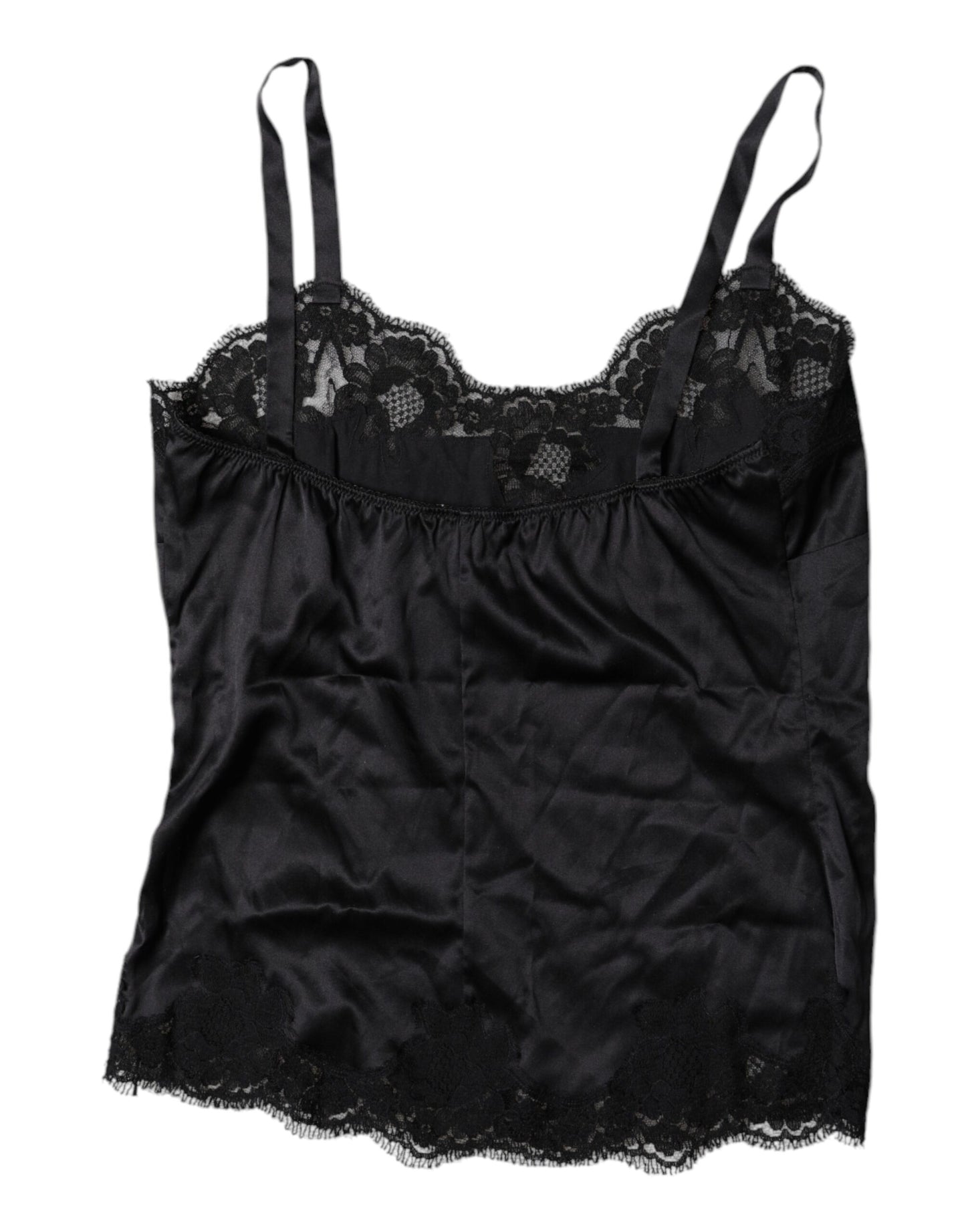 Dolce & Gabbana Black Lace Silk Blend Camisole Top Underwear