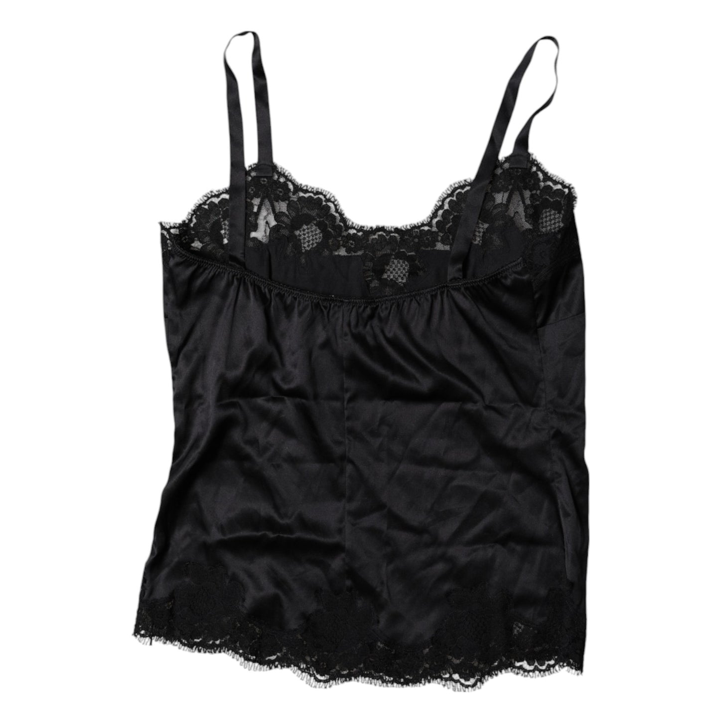 Dolce & Gabbana Black Lace Silk Blend Camisole Top Underwear