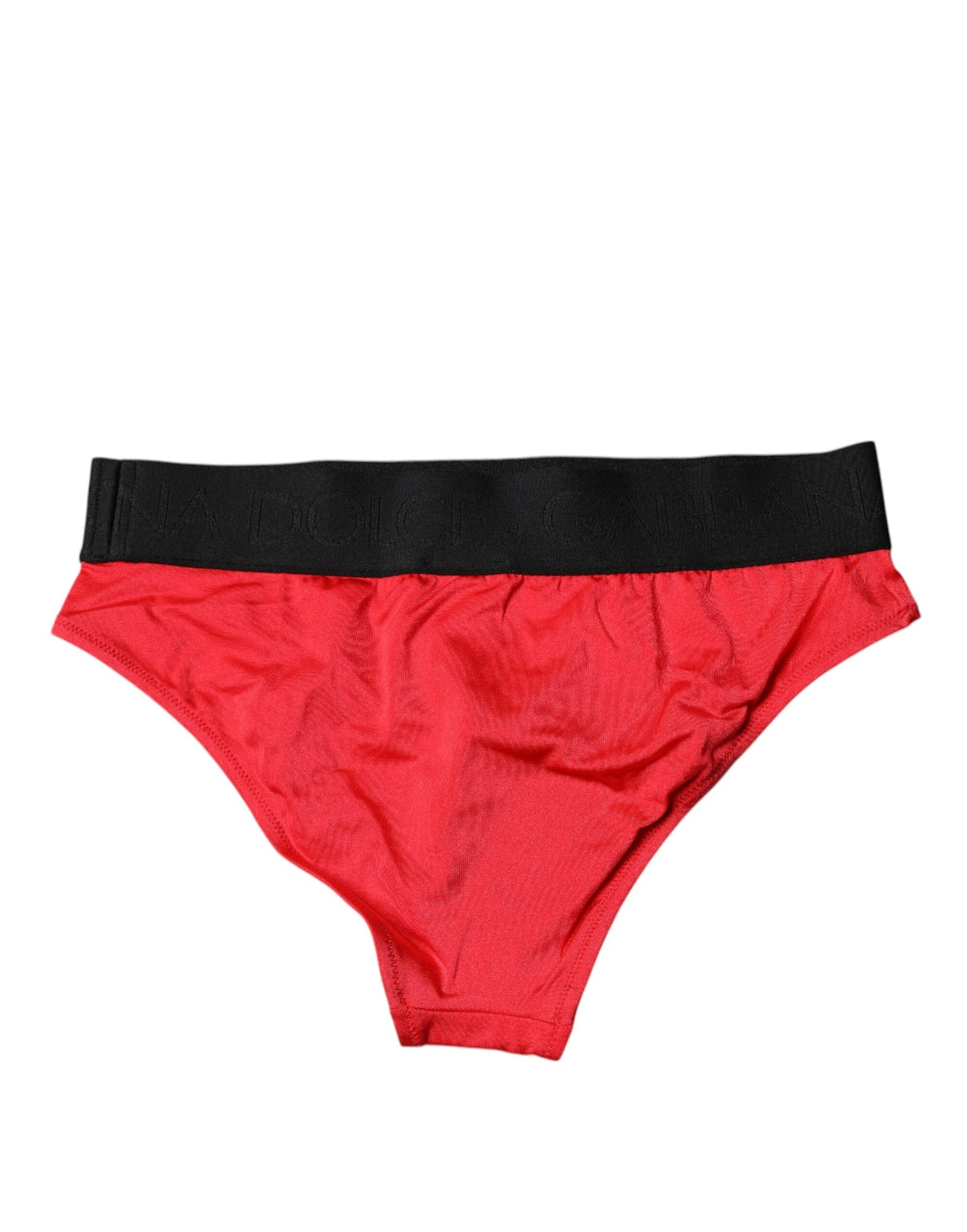 Dolce & Gabbana Red Nylon Stretch Mid Waist Panty Underwear