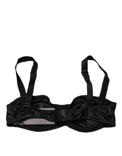 Dolce & Gabbana Black Silk Stretch Balconette Brassiere Underwear