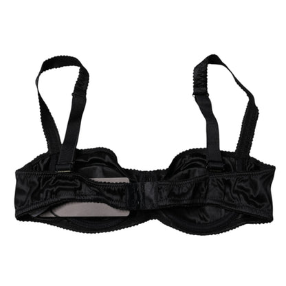 Dolce & Gabbana Black Silk Stretch Balconette Brassiere Underwear