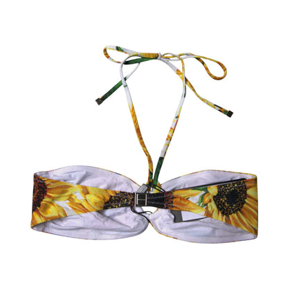 Dolce & Gabbana Multicolor Floral Halter Beachwear Bikini Top Swimwear