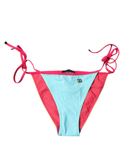 Dolce & Gabbana Multicolor Logo Swimsuit Bikini Bottom Swimwear