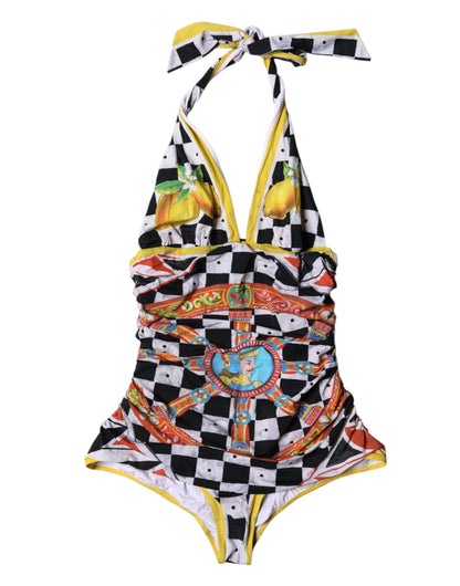 Dolce & Gabbana Multicolor Carretto One Piece Beachwear Swimwear