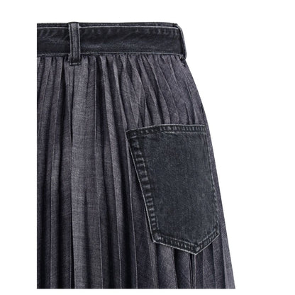 Sacai Denim plissè midi Skirt