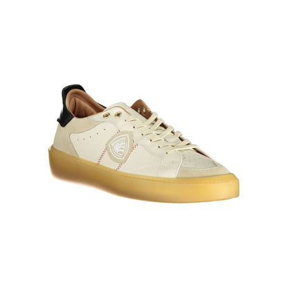 Blauer White Leather Men Sneaker