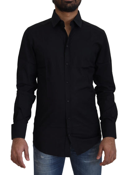 Dolce & Gabbana Chic Black Cotton Dress Shirt