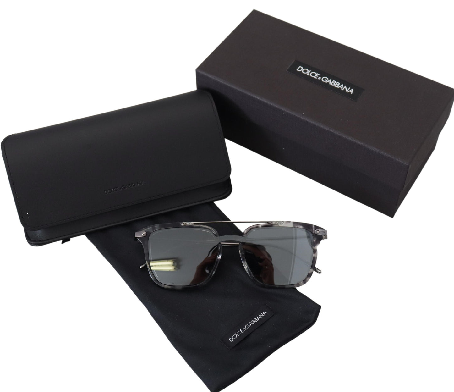 Dolce & Gabbana Stunning Grey Acetate Sunglasses